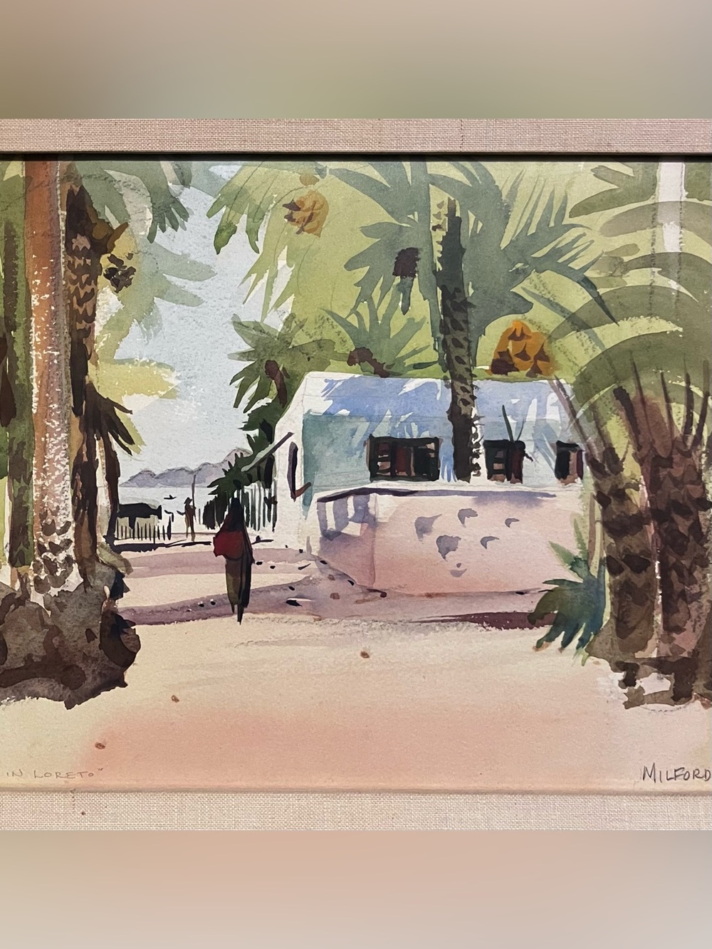 Listed MILFORD ZORNES (1908-2008) / BAJA CALIFORNIA Watercolor Scene 1965 / MCM